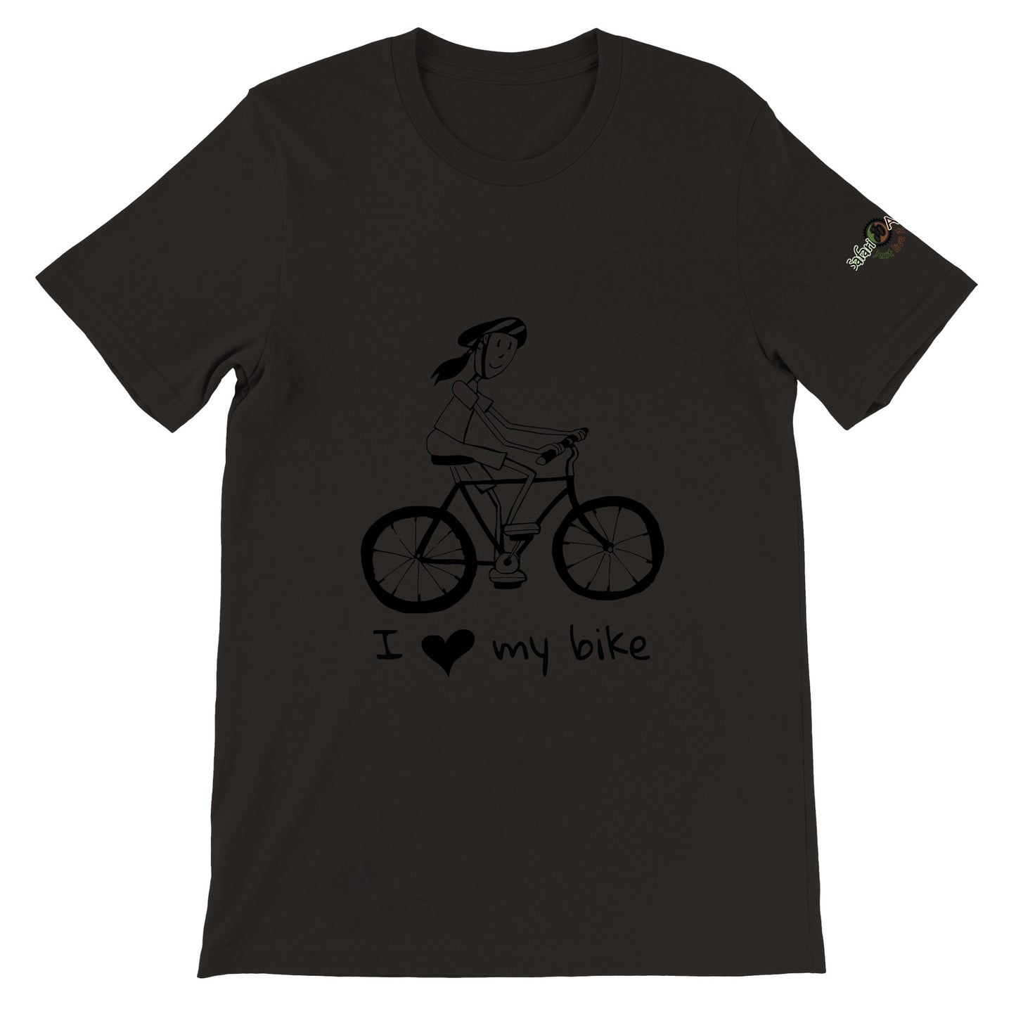 I love my bike womans cartoon t-shirt